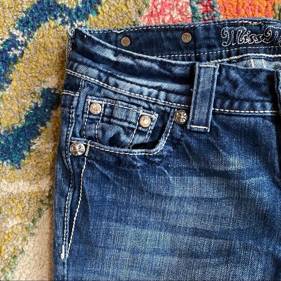 Miss Me Rhinestone Cross Capris Jeans - Picture 3 of 13